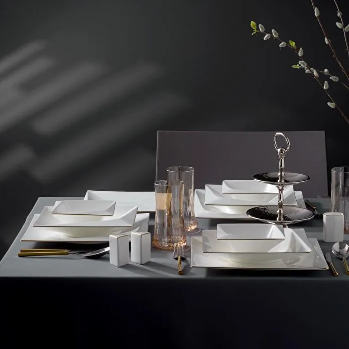 Jumbo Fold Gold 58-delig vierkant servies voor 12 personen