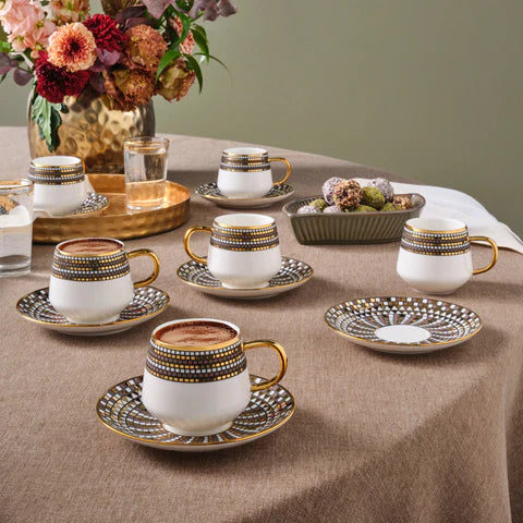 Karaca Belgin 6-Delig Koffiekopjes Set, 90 Ml