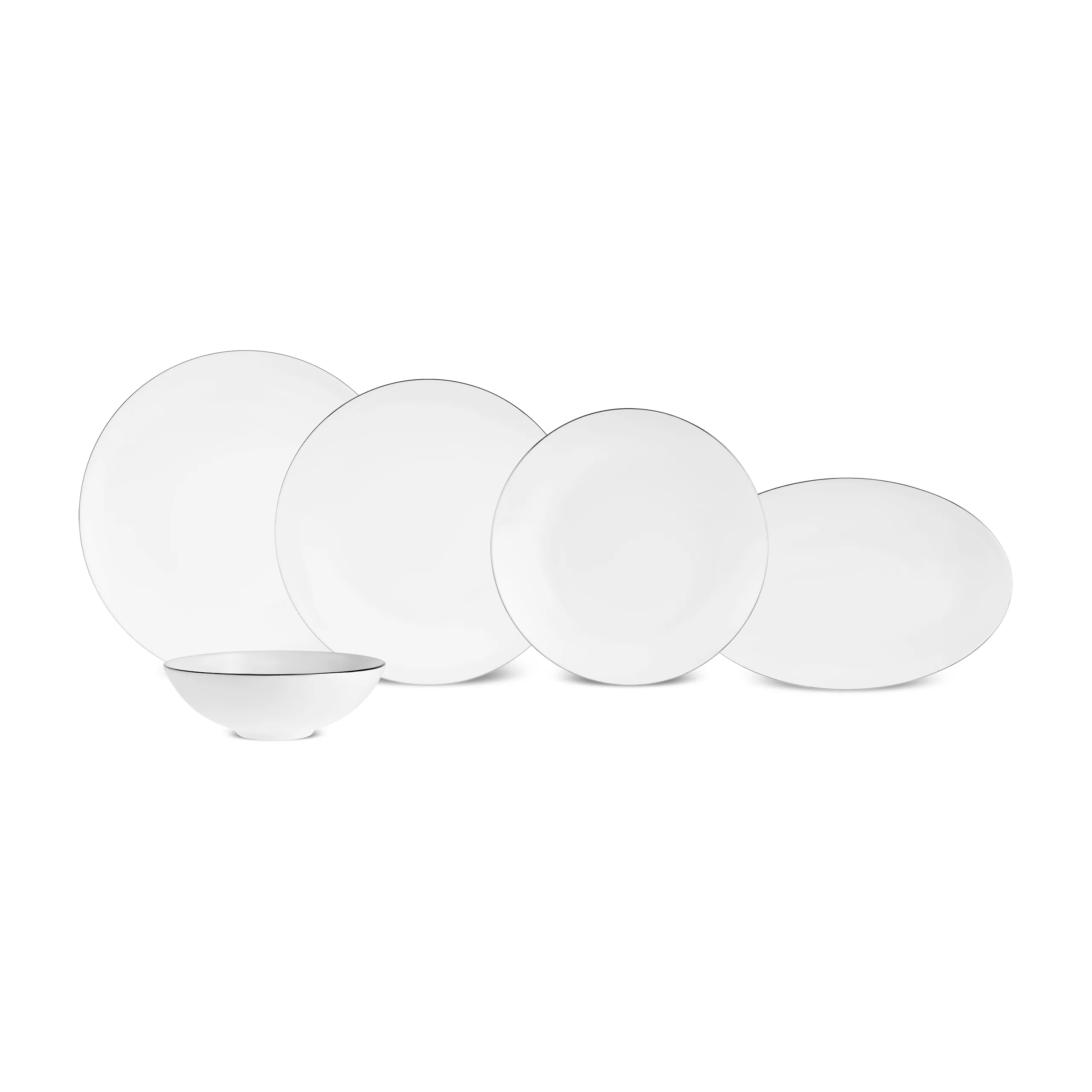 Karaca Fine Pearl Extra Chanak 55-delige Eetserviesset voor 12 Personen Platina