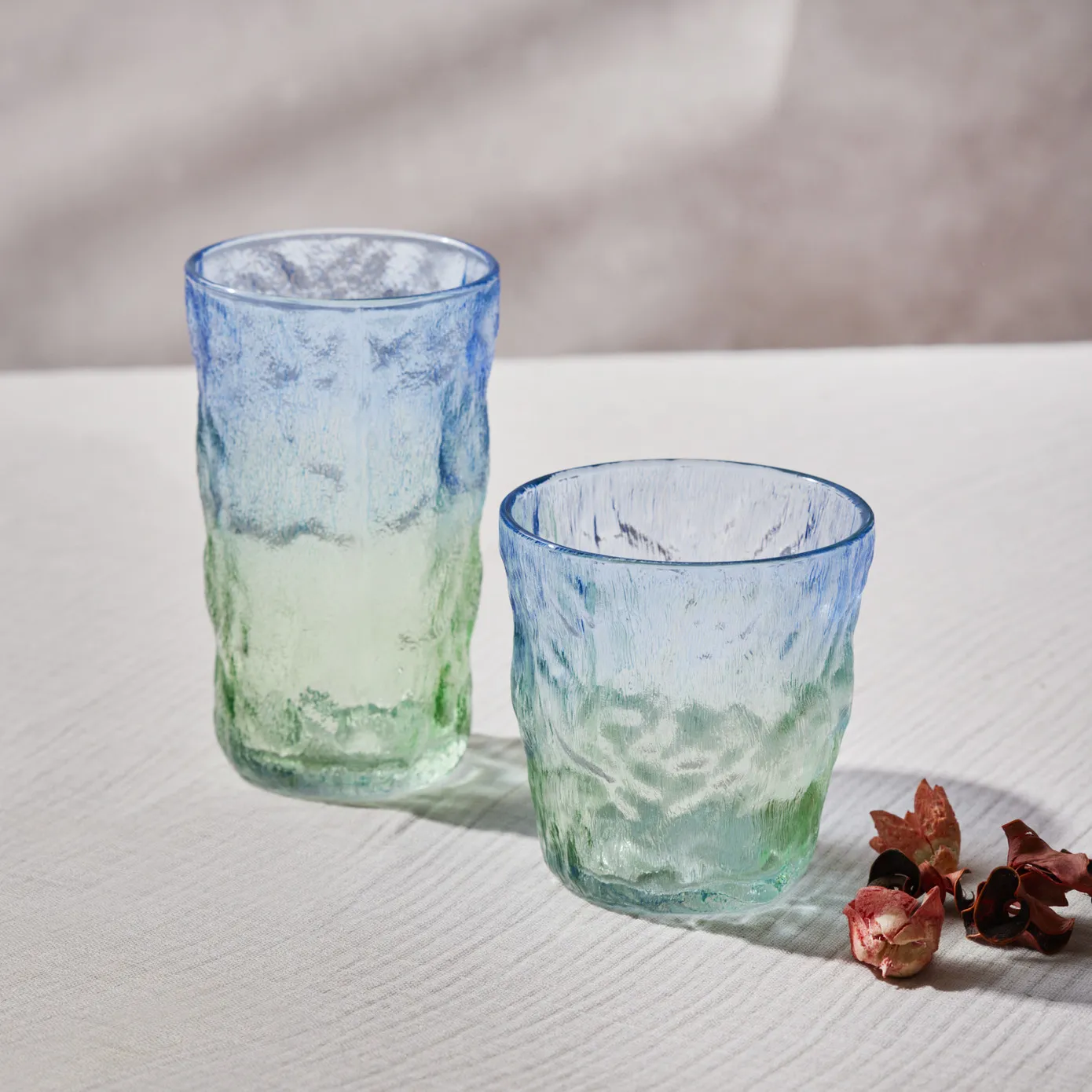 Karaca Glacier Glas, Blauw Groen, 383 ml - Image 3
