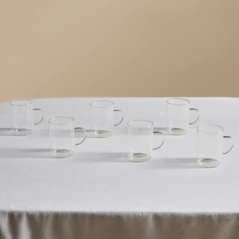 Karaca Guido 6-delige Theekoppenset voor 6 Personen, 200 ml, Transparant