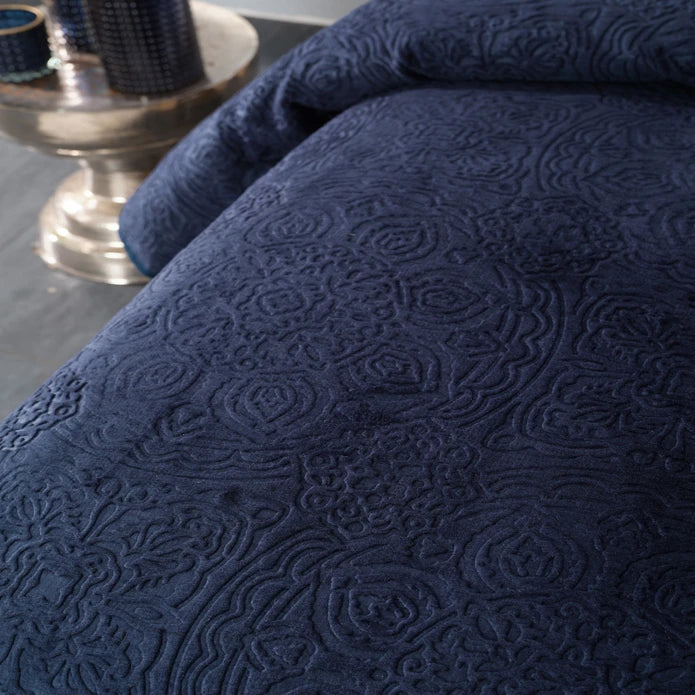 Karaca Home Scala Marineblauw Eenpersoons Embossed Deken - Image 2
