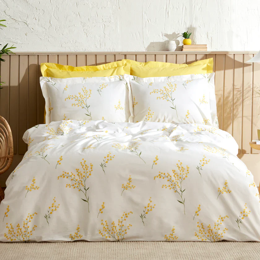 Karaca Loretta 100% Katoen Tweepersoons Bedlinnen Set, Geel