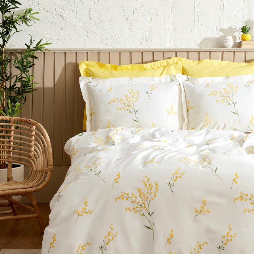 Karaca Loretta 100% Katoen Tweepersoons Bedlinnen Set, Geel - Image 2
