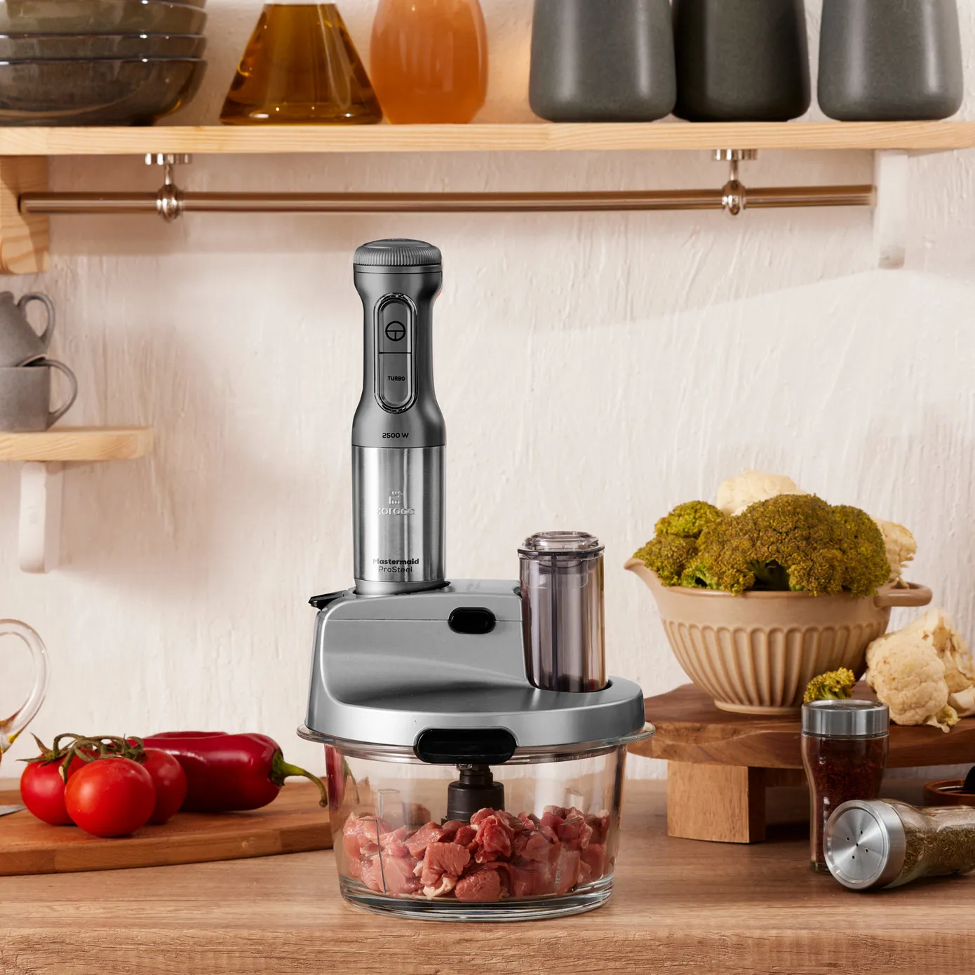 Karaca Mastermaid Prosteel Glazen Keukenrobot, Lange Blender, 2500 W, Galaxy Grey - Image 6