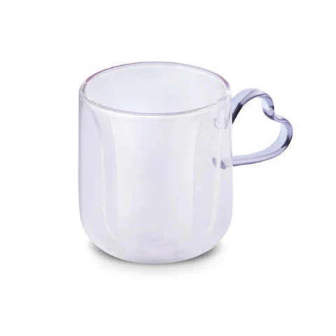 Karaca Pia Lola Dubbelwandige Glazen Mok, 300 ml, Roze