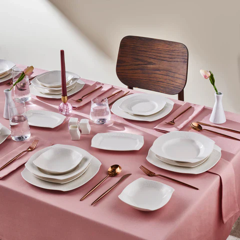 Karaca Square Bone Fancy, 53-Delig Dinerservies Voor 12 Personen - Image 2
