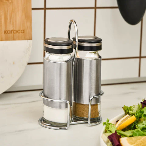 Karaca Stellum, 3-delige zout- en peperstrooierset, Inox - Image 3