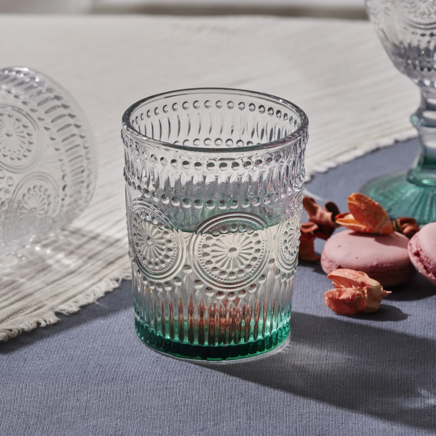 Karaca Zonnebloem Waterglas, Groen - Image 5